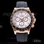 AR Factory 904L Rolex Cosmograph Daytona 40mm CAL.4130 Watches -Rose Gold Case,White Dial